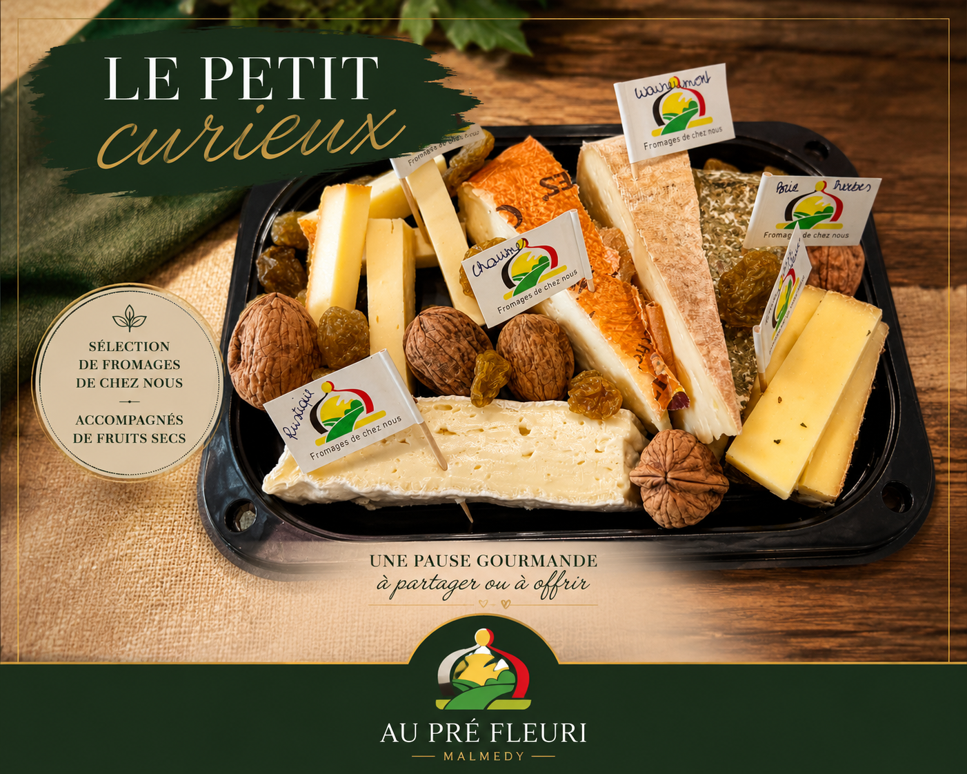 Plateau de fromages "Le Petit Curieux"